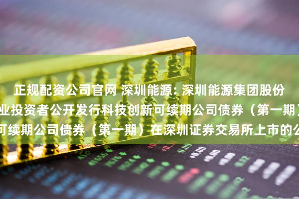 正规配资公司官网 深圳能源: 深圳能源集团股份有限公司2025年面向专业投资者公开发行科技创新可续期公司债券（第一期）在深圳证券交易所上市的公告